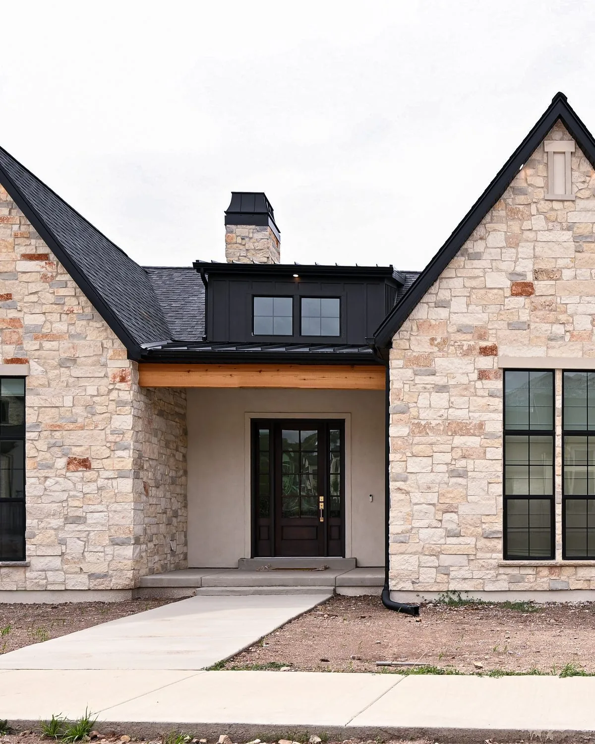 Hunter Residence, a stone and board-and-batten custom home in Suncrest, Utah